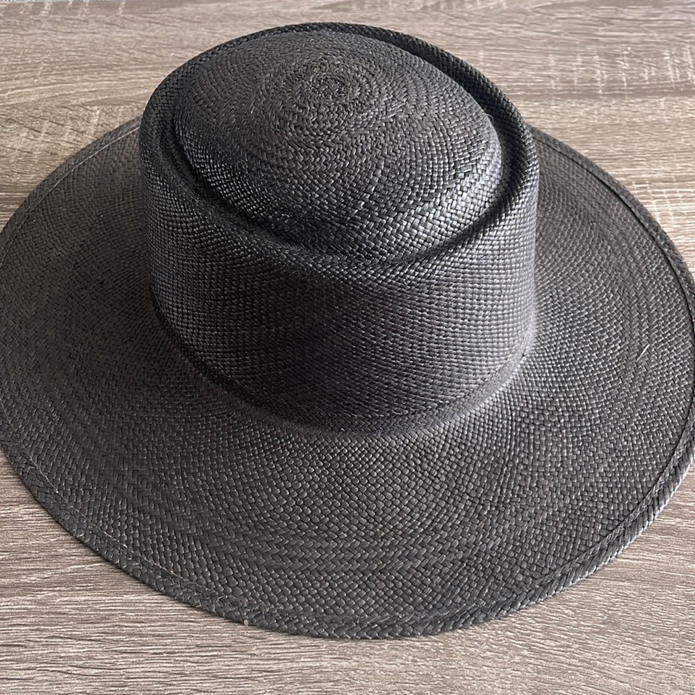Janessa Leone black straw hat